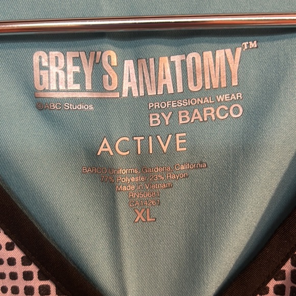 Grey’s Anatomy brand nursing scrub top size XL blue and black color - Picture 5 of 5